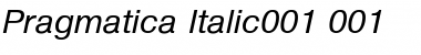 Pragmatica Italic Font Title Preview