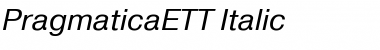 PragmaticaETT Italic Font Title Preview