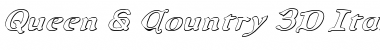 Queen & Country 3D Italic Italic Font Title Preview