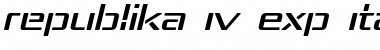 Republika IV Exp Italic Font Title Preview