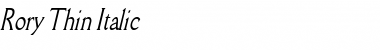Rory Thin Italic Font Title Preview