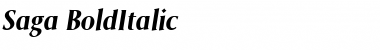 Saga BoldItalic Font Title Preview