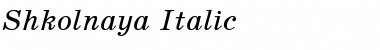 Shkolnaya Italic Font Title Preview