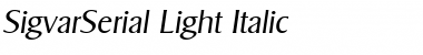 SigvarSerial-Light Italic Font Title Preview