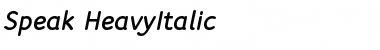 Speak-HeavyItalic Regular Font Title Preview