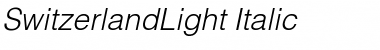 SwitzerlandLight Italic Font Title Preview