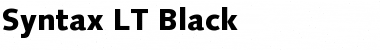 Syntax LT Black Regular Font Title Preview