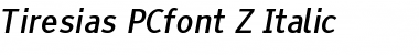 Tiresias PCfont Z Italic Font Title Preview