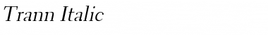 Trann Italic Font Title Preview