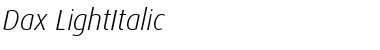 Dax-LightItalic Regular Font Title Preview