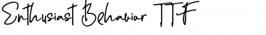 Enthusiast Behavior Regular Font Title Preview