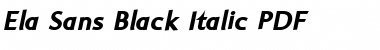 Ela Sans Black Italic Font Title Preview