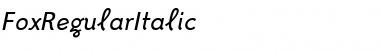 FoxRegularItalic Regular Font Title Preview