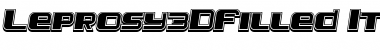 Leprosy 3D Filled Italic Font Title Preview