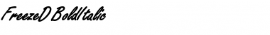 FreezeD BoldItalic Font Title Preview