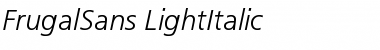 FrugalSans-LightItalic Regular Font Title Preview