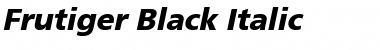 Frutiger Blk Black Italic Font Title Preview