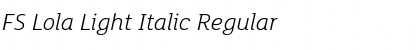 FS Lola Light Italic Regular Font Title Preview