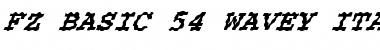 FZ BASIC 54 WAVEY ITALIC Normal Font Title Preview