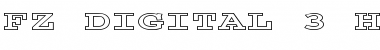 FZ DIGITAL 3 HOLLOW EX Normal Font Title Preview