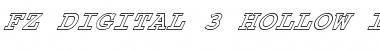 FZ DIGITAL 3 HOLLOW ITALIC Normal Font Title Preview