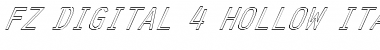 FZ DIGITAL 4 HOLLOW ITALIC Normal Font Title Preview