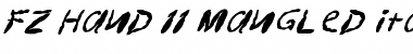 FZ HAND 11 MANGLED ITALIC Normal Font Title Preview