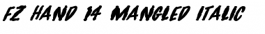 FZ HAND 14 MANGLED ITALIC Normal Font Title Preview