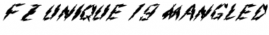 FZ UNIQUE 19 MANGLED ITALIC Normal Font Title Preview