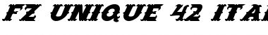 FZ UNIQUE 42 ITALIC Normal Font Title Preview