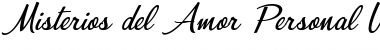 Misterios del Amor Personal Use Regular Font Title Preview
