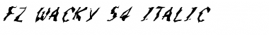 FZ WACKY 54 ITALIC Normal Font Title Preview