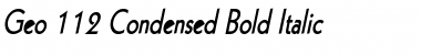 Geo 112 Condensed Bold Italic Font Title Preview