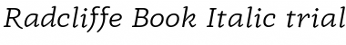 Radcliffe Display Book Italic Font Title Preview