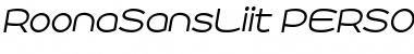 Roona Sans Light PERSONAL Italic Font Title Preview