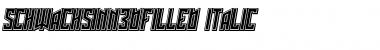 Schwachsinn 3D Filled Italic Font Title Preview
