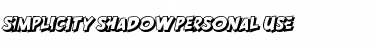 SIMPLICITY SHADOW PERSONAL USE Regular Font Title Preview