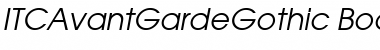 ITCAvantGardeGothic-Book BookItalic Font Title Preview