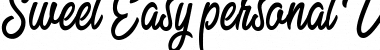 Sweet Easy Personal Use Regular Font Title Preview