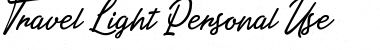 Travel Light Personal Use Regular Font Title Preview