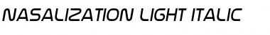 Nasalization Light Italic Font Title Preview