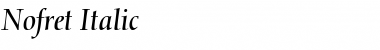 Nofret Italic Font Title Preview