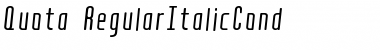 Quota Regular Italic Cond. Font Title Preview