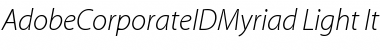 AdobeCorporateIDMyriad-Light LightItalic Font Title Preview