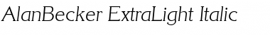AlanBecker-ExtraLight Italic Font Title Preview