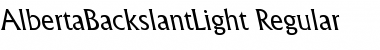 AlbertaBackslantLight Regular Font Title Preview