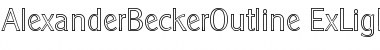 AlexanderBeckerOutline-ExLight Regular Font Title Preview