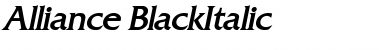 Alliance BlackItalic Font Title Preview