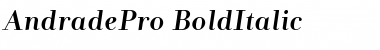 Andrade Pro Bold Italic Font Title Preview