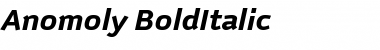 Anomoly BoldItalic Font Title Preview
